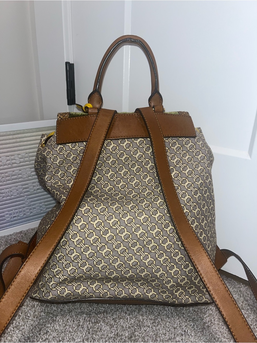 Extremely Rare High End Tory Burch Jessa Backpack w/Velvet Panels, Snake - Picture 12 of 12